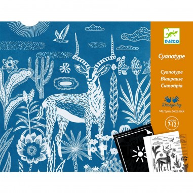 Coffret Cyanotype Savane nocturne - Papier photosensible - Djeco