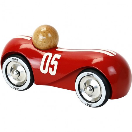 Voiture en bois, Streamline vintage moyen modèle rouge - Véhicules de collection - Vilac