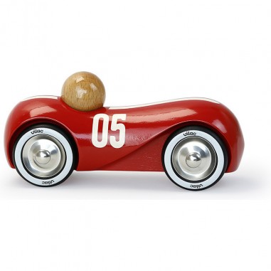 Voiture en bois, Streamline vintage moyen modèle rouge - Véhicules de collection - Vilac