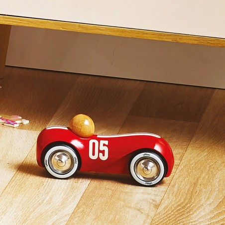 Voiture en bois, Streamline vintage moyen modèle rouge - Véhicules de collection - Vilac