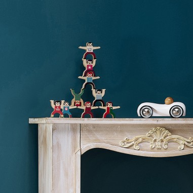 Voiture en bois, Streamline vintage moyen modèle blanche - Véhicules de collection - Vilac