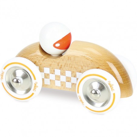 Voiture en bois, Rallye checkers grand modèle bois naturel - Véhicules de collection - Vilac