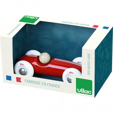 Voiture en bois, Grand prix vintage petit modèle rouge - Véhicules de collection - Vilac
