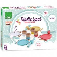 Dinette repas en bois - Cuisine et marchande - Vilac 2