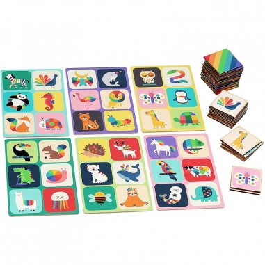 Loto en bois, Animaux arc-ciel - Andy Westface - Mes premiers jeux - Vilac