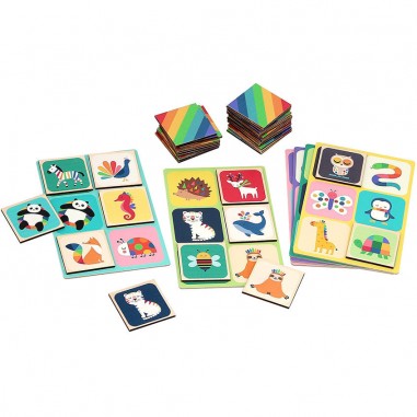 Loto en bois, Animaux arc-ciel - Andy Westface - Mes premiers jeux - Vilac