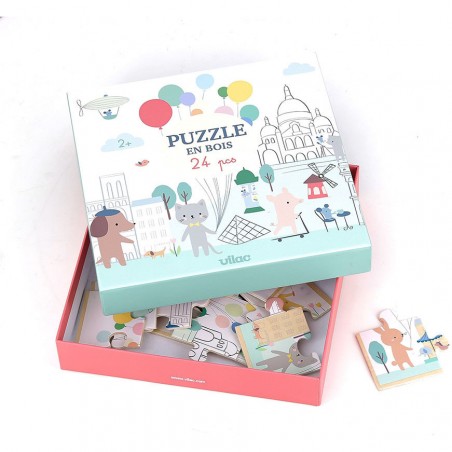 Puzzle en bois panoramique, Paris - Sarah Betz - Puzzle en bois - Vilac
