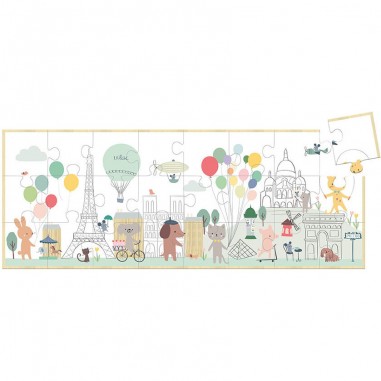 Puzzle en bois panoramique, Paris - Sarah Betz - Puzzle en bois - Vilac