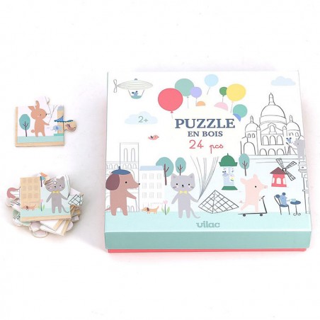 Puzzle en bois panoramique, Paris - Sarah Betz - Puzzle en bois - Vilac