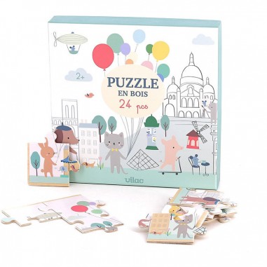 Puzzle en bois panoramique, Paris - Sarah Betz - Puzzle en bois - Vilac