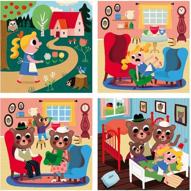 4 puzzles Boucle d'Or - Ingela P.Arrhenius - Premiers puzzles - Vilac