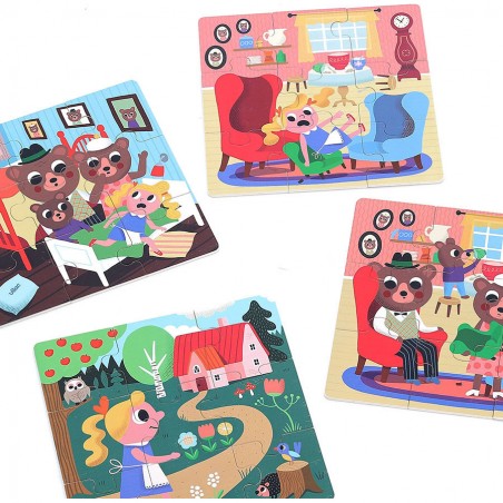 4 puzzles Boucle d'Or - Ingela P.Arrhenius - Premiers puzzles - Vilac