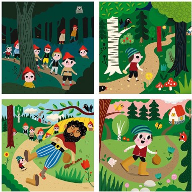 4 puzzles Petit Poucet - Ingela P.Arrhenius - Premiers puzzles - Vilac