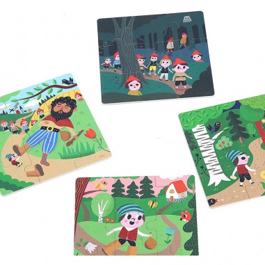4 puzzles Petit Poucet - Ingela P.Arrhenius - Premiers puzzles - Vilac