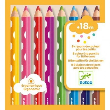 8 Crayons de couleurs pour les petits - Djeco