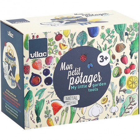 Mon petit potager - Pelle, Rateau, Arrosoir - Outils de Jardinage Enfant - Vilac