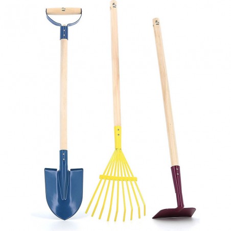 Grand set de jardinier - Râteau Pelle Gants - Outils De Jardinage Enfant En Bois - Vilac