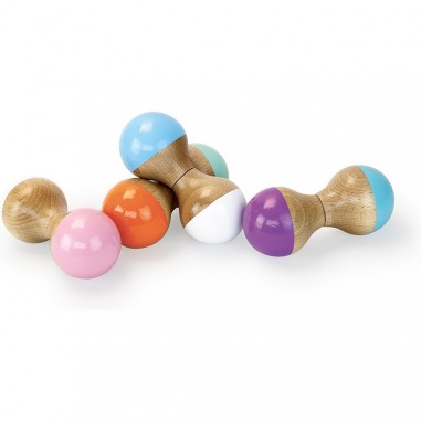 Hochet du Jura en bois, Mint et orange - Cadeaux de naissance - Vilac