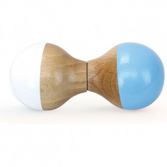 Hochet du Jura en bois, Blanc et bleu ciel - Cadeaux de naissance - Vilac