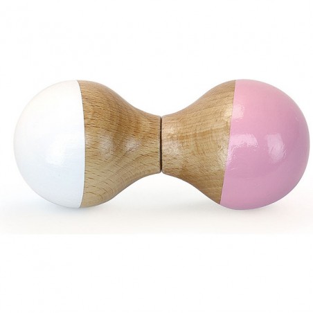 Hochet du Jura en bois, Blanc et rose - Cadeaux de naissance - Vilac
