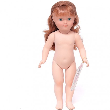 Francette 40 cm nue, cheveux longs auburn, sans tresses et yeux bleus - Poupées nues - Vilac