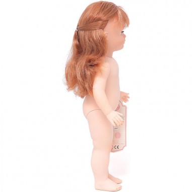Francette 40 cm nue, cheveux longs auburn, sans tresses et yeux bleus - Poupées nues - Vilac