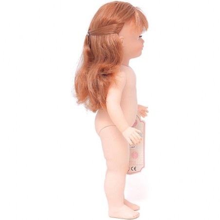 Francette 40 cm nue, cheveux longs auburn, sans tresses et yeux bleus - Poupées nues - Vilac