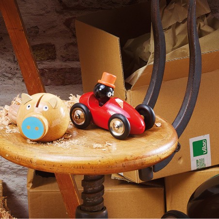 Voiture en bois Boizoos, René le pingouin - Petits bolides - Vilac