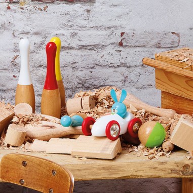 Voiture en bois Boizoos, Raoul le lapin - Petits bolides - Vilac