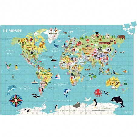 Puzzle carte du monde Ingela P. Arrhenius - Puzzle éducatif - Vilac