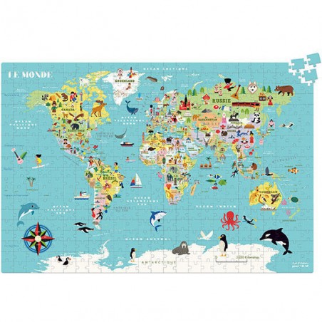Puzzle carte du monde Ingela P. Arrhenius - Puzzle éducatif - Vilac