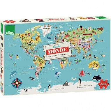 Puzzle carte du monde Ingela P. Arrhenius - Puzzle éducatif - Vilac