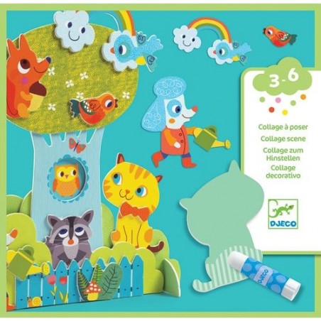 Collage pour les petits Djeco - Les copains au jardin