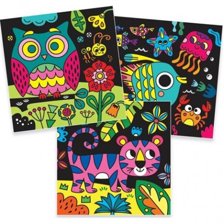 Coloriage velours Djeco - Dans le noir il y a ...