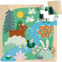 Coffret puzzles en bois 3x16 pièces : Animaux du monde - Vilac