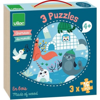 Puzzles Animaux du monde - Puzzle en bois - Vilac