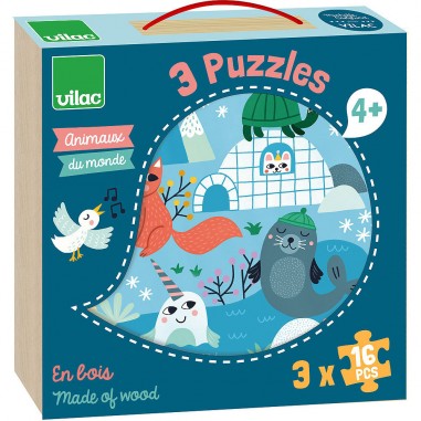 Puzzles Animaux du monde - Puzzle en bois - Vilac