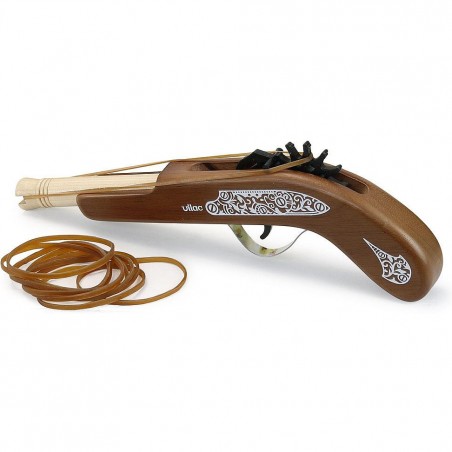Pistolet en Bois Pirate avec Elastiques & Cibles Enfant - Vilac