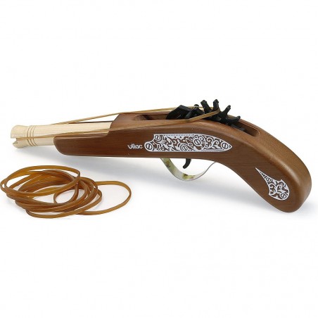 Pistolet en Bois Pirate avec Elastiques & Cibles Enfant - Vilac