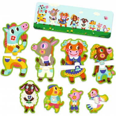 Puzzle Grands & petits à la ferme - Jeu éducatif - Djeco