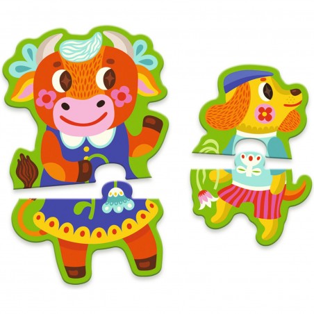 Puzzle Grands & petits à la ferme - Jeu éducatif - Djeco