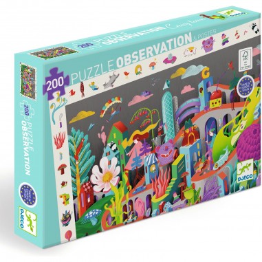Puzzle d'observation Crazy Town 200 pièces - Djeco