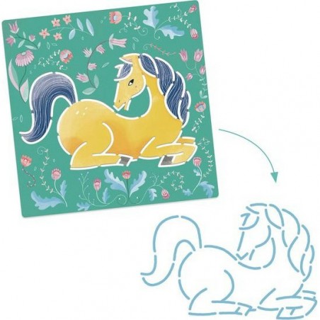 Pochoirs Djeco - Chevaux