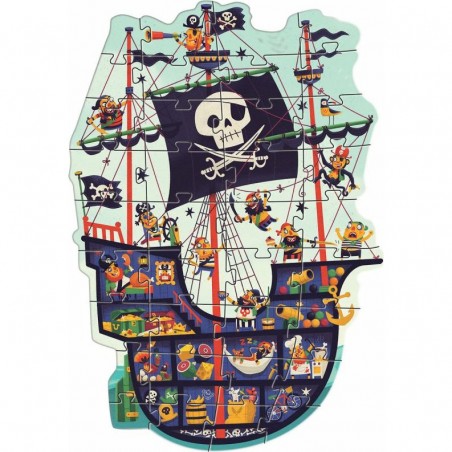 Puzzle géant Djeco 36 pièces - Le bateau de pirates