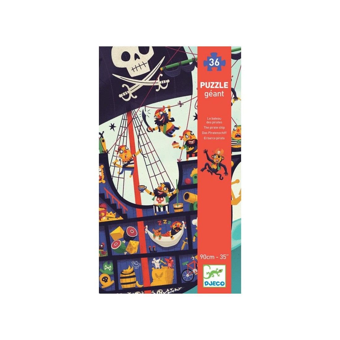 Puzzle géant Djeco 36 pièces - Le bateau de pirates