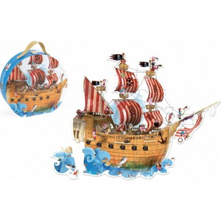 Puzzle géant Djeco 36 pièces - Le bateau de pirates
