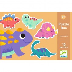 Puzzle duo Dinos - Djeco - Jeu d'assemblage