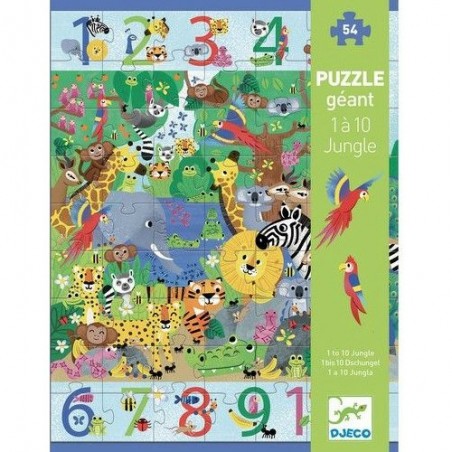Puzzle géant Djeco 54 pièces - 1 à 10 Jungle