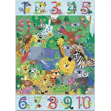 Puzzle géant Djeco 54 pièces - 1 à 10 Jungle