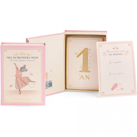 Cartes Mes 12 premiers mois - 30 cartes - La petite école de danse - Moulin Roty